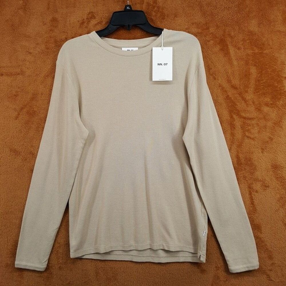 NN07 Shirt Mens Medium Tan Pullover Crew Long Sleeve Thermal Knit CLIVE $110